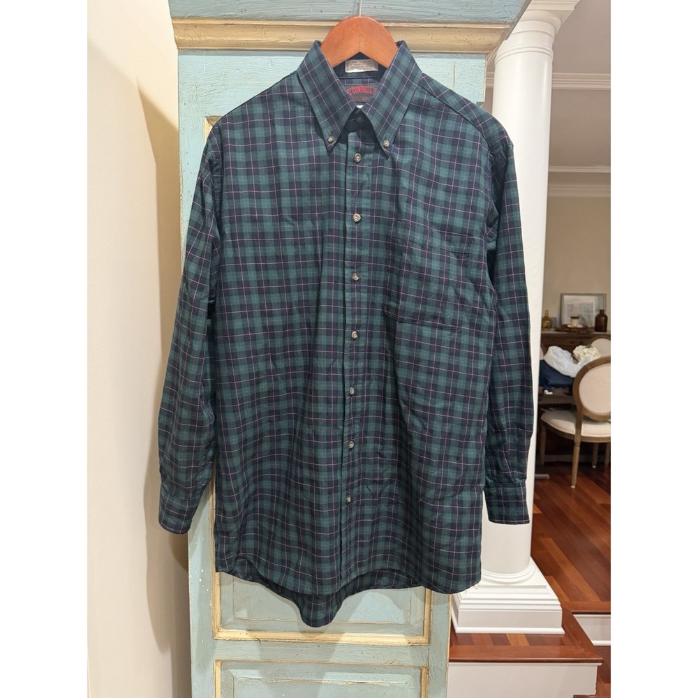 O'Connell's Viyella Shirt Mens Medium NWOT Tartan Plaid Cotton Wool